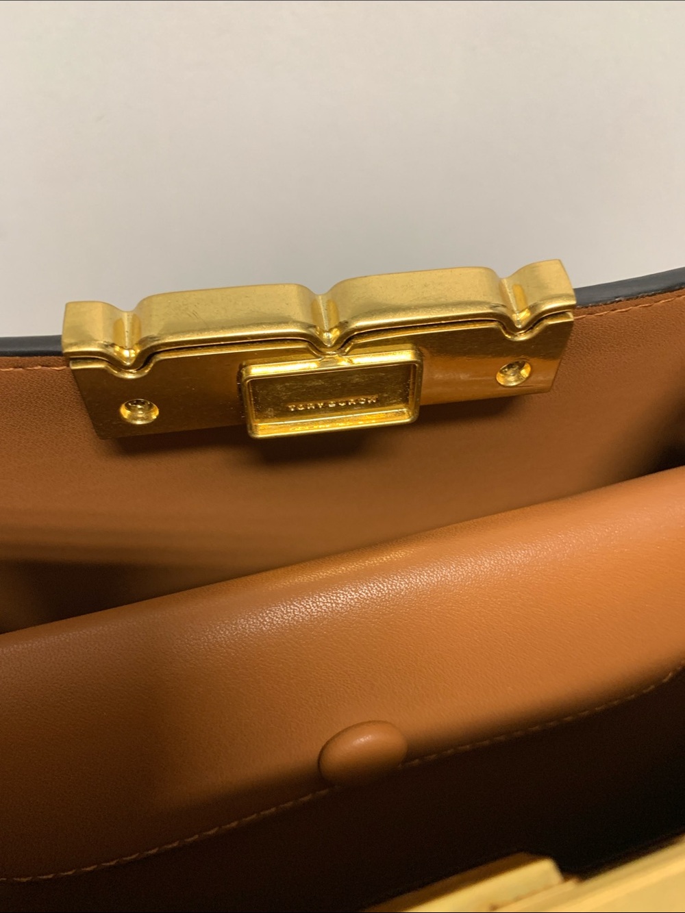 Tory Burch Black Leather Satchel with Gold Hardware - Picture 9 of 12